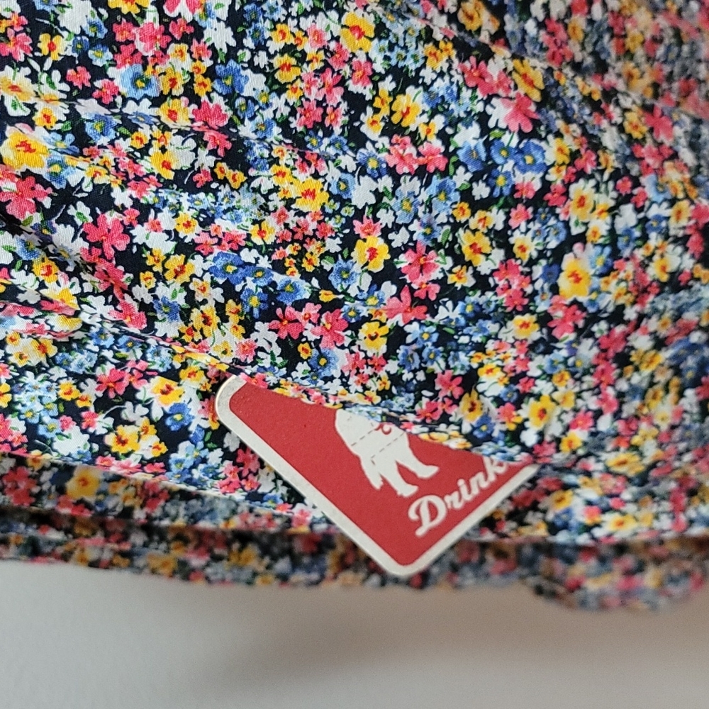 OLD NAVY DITSY FLORAL MINI DRESS CAMI TANK TOP BOHEMIAN RUFFLE HEM XL PETITE - Picture 4 of 12